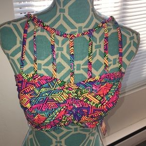 NWT F21+ multi-colored swim top